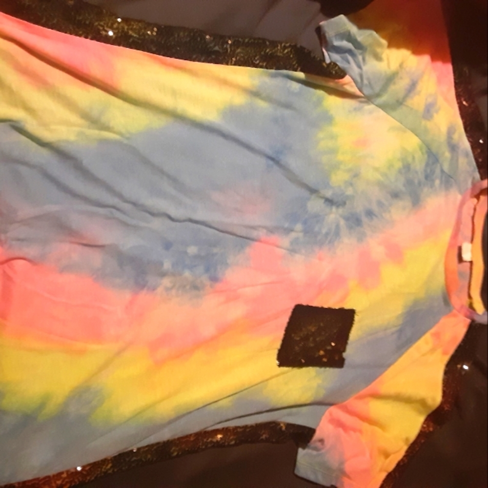 Tye dye sequin top